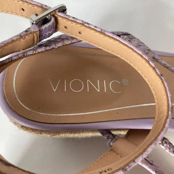 Vionic Pastel Lilac Ayda Espadrille Wedge Sandal Size 9M - Picture 8 of 9